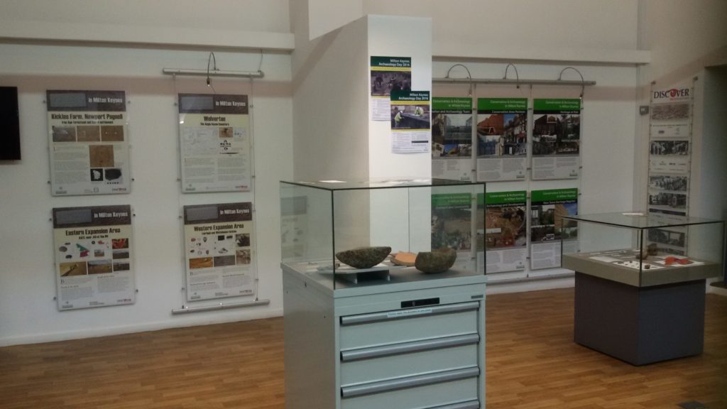 Archaeological finds on display from both the Western and Eastern Expansion Areas, Milton Keynes