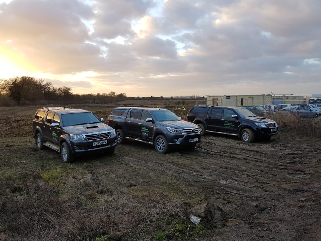 Border Archaeology branded vehicles looking very clean on site