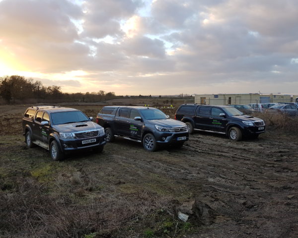 Border Archaeology branded vehicles looking very clean on site