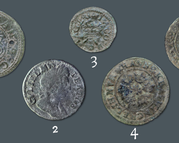 Coins unearthed during Archaeological Evaluation at Gloucester Cathedral