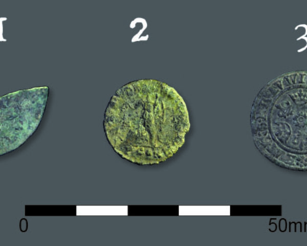 Coins unearthed during Project Pilgrim at Gloucester Cathedral