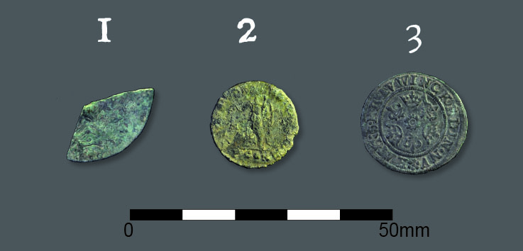 Coins unearthed during Project Pilgrim at Gloucester Cathedral