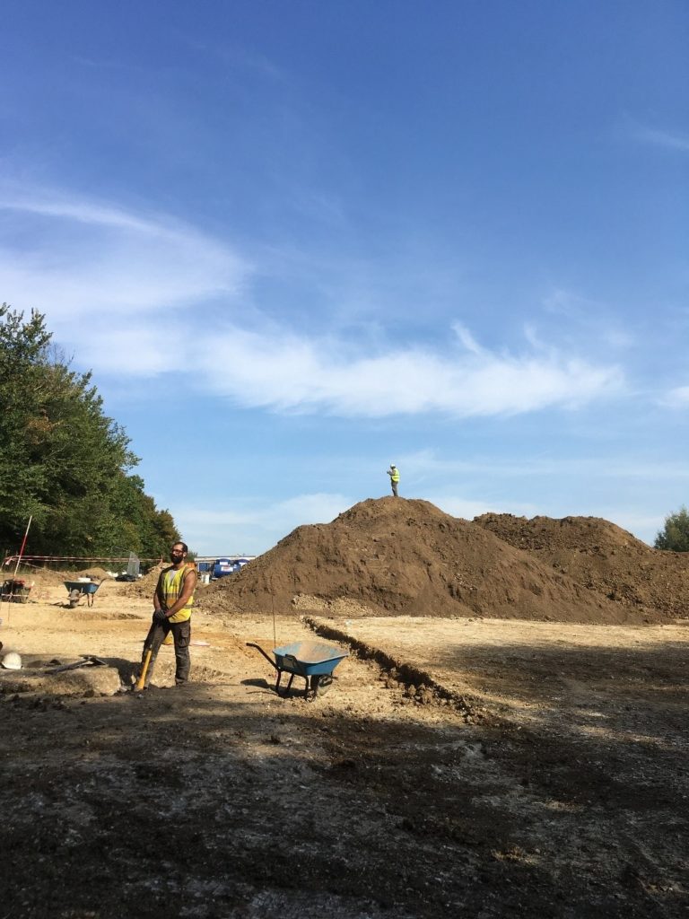 Rainbow over trench