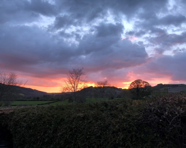 Sunset over Pilleth battlefield