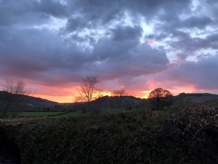 Sunset over Pilleth battlefield