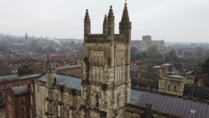 Drone photo of top of building