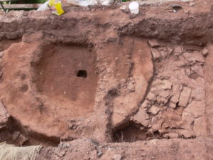Photo 2: an extremely unusual square structure with a circular inner chamber purpose unknown of Romano-British date