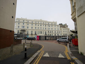 view looking S where Harold Place, Havelock Road, Station Road, Queen’s Road, Wellington Place and Robertson Street converge