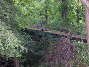 View east-southeast showing the southern end of the Milne Graden Footbridge